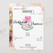 Pickleball & Prosecco Retro Koppels Vrijgezellenfe Kaart (Voorkant / Achterkant)