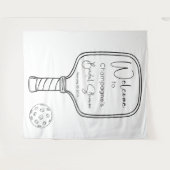 Pickleball & Prosecco Vrijgezellenfeest Welkom Wandkleed (Voorkant (horizontaal))