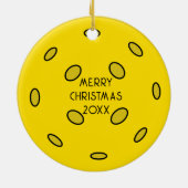 Pickleball Pun Kerstmis Keramisch Ornament (Achterkant)