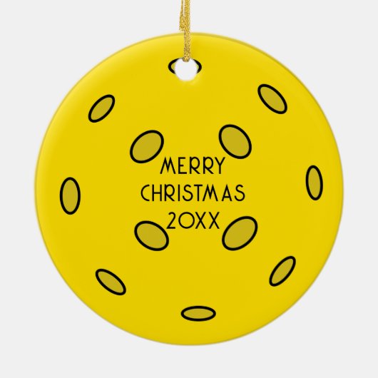Pickleball Pun Kerstmis Keramisch Ornament (Achterkant)