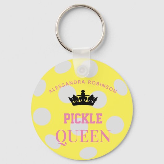 Pickleball Queen, eigen naam Sleutelhanger (Voorkant)