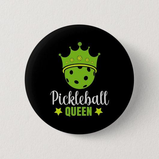 Pickleball Queen Funny Pickle Ball Queen Ronde Button 5,7 Cm (Voorkant)