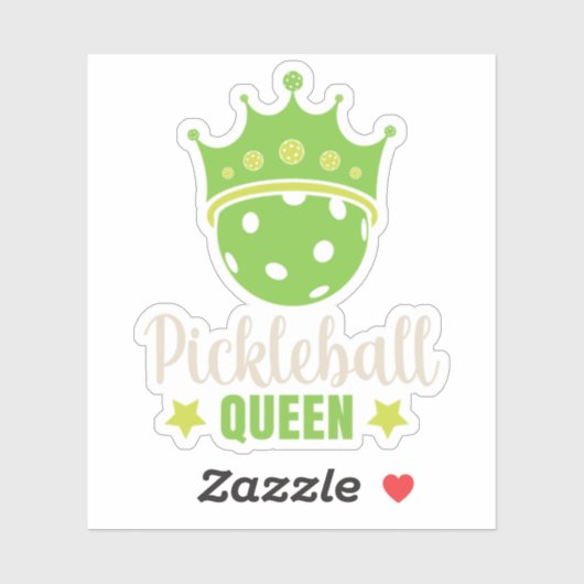 Pickleball Queen Funny Pickle Ball Queen Sticker (Vel)