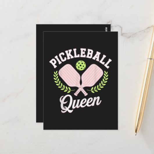 Pickleball Queen Funny Pickleball Player Briefkaart (Voorkant / Achterkant in situ)