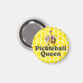 Pickleball Queen - Gele Pickleball Wearing Crown Magneet (Voorkant / Achterkant)