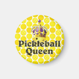 Pickleball Queen - Gele Pickleball Wearing Crown Magneet
