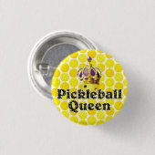Pickleball Queen - Gele Pickleball Wearing Crown Ronde Button 3,2 Cm (Voorkant /achterkant)