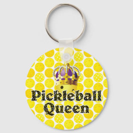 Pickleball Queen - Gele Pickleball Wearing Crown Sleutelhanger