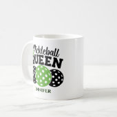 Pickleball Queen gepersonaliseerd Koffiemok (Voorkant links)