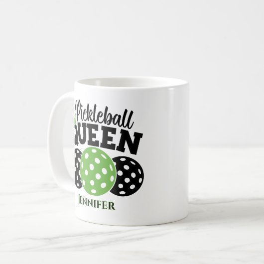 Pickleball Queen gepersonaliseerd Koffiemok (Voorkant links)