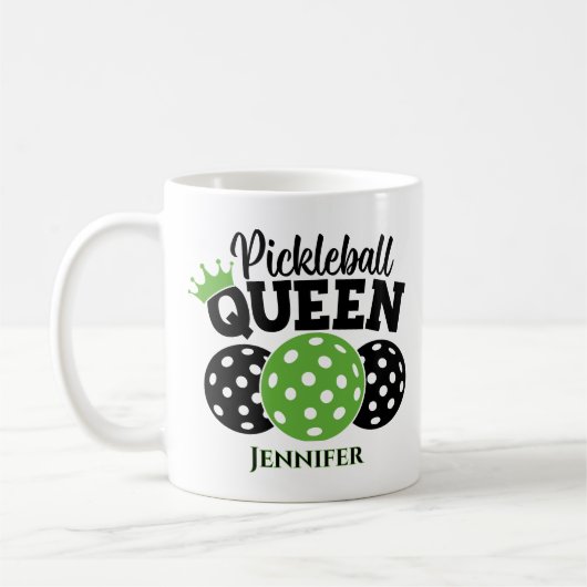 Pickleball Queen gepersonaliseerd Koffiemok (Links)