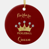 Pickleball Queen Glam Glitz Monogram Naam Keramisch Ornament (Voorkant)