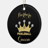 Pickleball Queen Glam Glitz Monogram Name Gold Keramisch Ornament (Links)