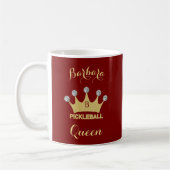 Pickleball Queen Glam Glitz Monogram Name Gold Koffiemok (Links)