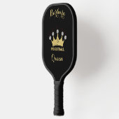Pickleball Queen Glam Glitz Monogram Name Gold Pickleball Paddle (Links)