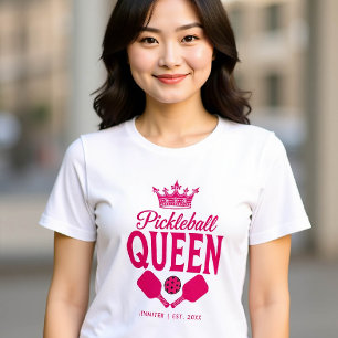 Pickleball Queen Grappig Roze Gepersonaliseerde Gi Tri-Blend Shirt