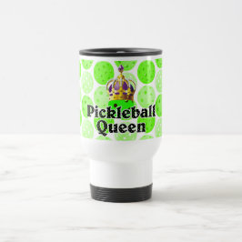 Pickleball Queen - Green Pickleball Wearing Crown Reisbeker