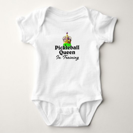 Pickleball Queen - Green Pickleball Wearing Crown Romper (Voorkant)