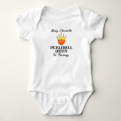 Pickleball Queen in Training Oranje Ball in Crown Romper (Voorkant)