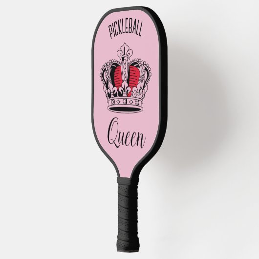 Pickleball Queen Kroon Roze Gepersonaliseerd Pickleball Paddle (Links)