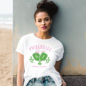 Pickleball Queen Logo Monogram Aangepaste naam T-shirt