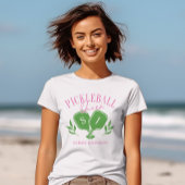 Pickleball Queen Logo Monogram Aangepaste naam T-shirt