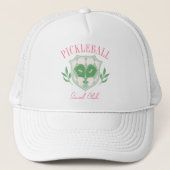 Pickleball Queen Logo Monogram Aangepaste Naam Trucker Pet (Voorkant)