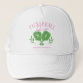 Pickleball Queen Logo Monogram Aangepaste naam Trucker Pet (Voorkant)