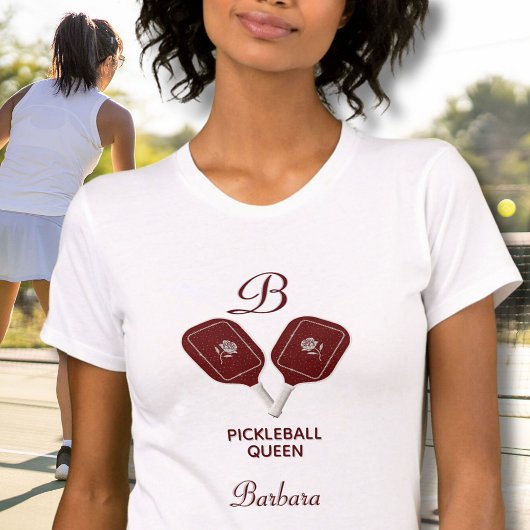 Pickleball Queen Naam Monogram Bella+Canvas T-shirt