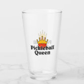 Pickleball Queen Oranje Ball in Crown Personalized Glas (Achterkant)
