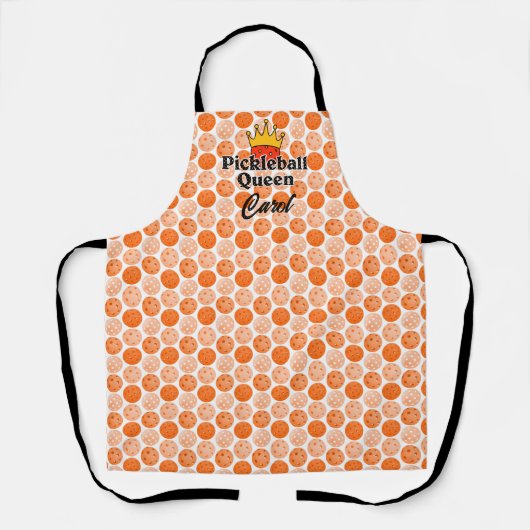 Pickleball Queen Oranje Ball in Crown Personalized Schort (Voorkant)