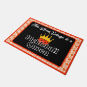 Pickleball Queen - Oranje Pickleball met een kroon Deurmat (Schuin)