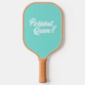 "Pickleball Queen" peddel in blauwgroen - Personal Pickleball Paddle (Voorkant)