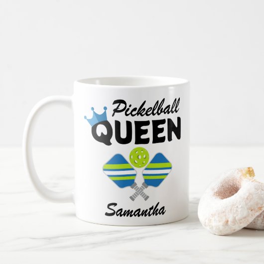 Pickleball Queen Pickleball Coffee Mok (Met donut)