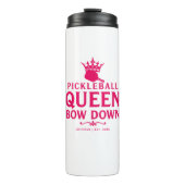 Pickleball Queen Pink gepersonaliseerde gift Grapp Thermosbeker (Voorkant)