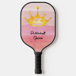 Pickleball Queen Pink Waterverf Monogrammed Pickl Pickleball Paddle