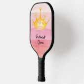 Pickleball Queen Pink Waterverf Monogrammed Pickl Pickleball Paddle (Links)