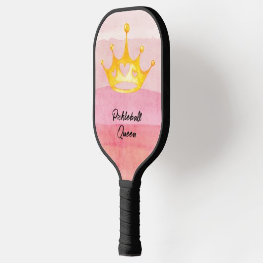 Pickleball Queen Pink Waterverf Monogrammed Pickl Pickleball Paddle (Links)