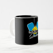 Pickleball Queen Player Paddleball Lover Tweekleurige Koffiemok (Voorkant links)