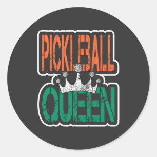Pickleball Queen - Regal Court Elegance Ronde Sticker