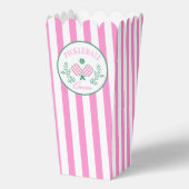 Pickleball Queen | roze en wit gestreept Bedankdoosjes (Voorkant)