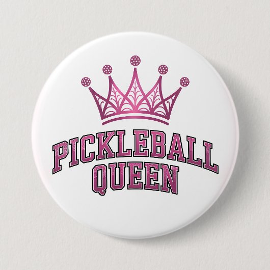 Pickleball Queen Sticker Ronde Button 7,6 Cm (Voorkant)