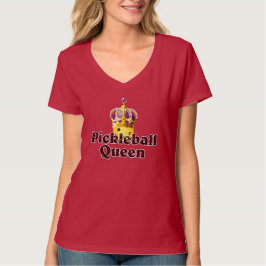 Pickleball Queen, Yellow Ball Paars, Gold Crown T-shirt