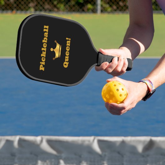 Pickleball Queen zwart/gouden peddel - personalise Paddle (Insitu)