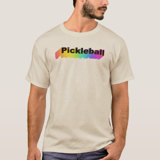 Pickleball Rainbow Logo Beige T-shirt