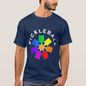 Pickleball Rainbow-ontwerp T-shirt (Voorkant)