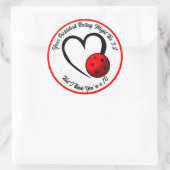 Pickleball Rating Valentijn Hart Rood en Wit Ronde Sticker (Tas)