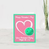 Pickleball Rating Valentijn Hart Roze Turquoise Kaart (Voorkant)