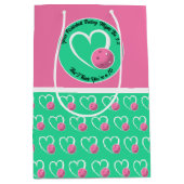 Pickleball Rating Valentijn Hart Roze Turquoise Medium Cadeauzakje (Voorkant)