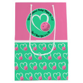 Pickleball Rating Valentijn Hart Roze Turquoise Medium Cadeauzakje (Achterkant)